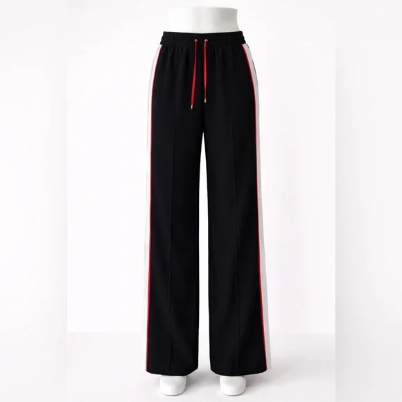 Black Athleisure Stripe Pant Set | Sporty Chic Outfit | US L - Picture 4 of 14